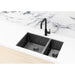 Meir Lavello Kitchen Sink - One and Half Bowl 670 x 440 - Gunmetal Black-blue-leaf-bathware