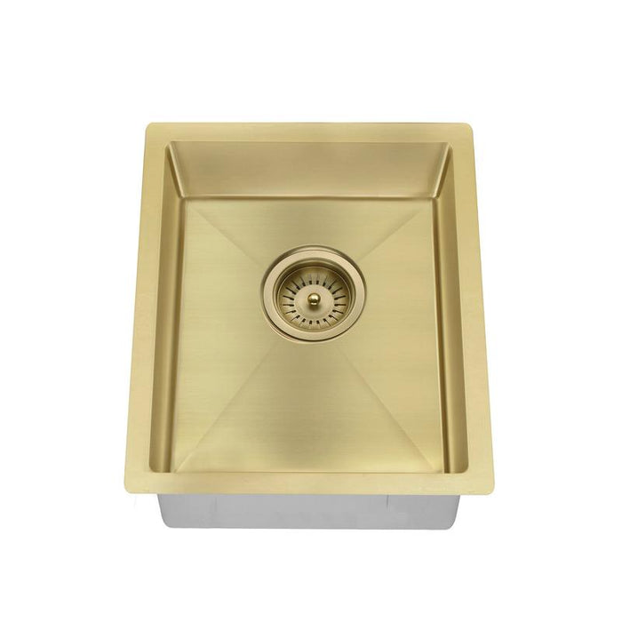 Meir Lavello Kitchen Sink - Single Bowl 380 x 440 - PVD Brushed Bronze Gold-blue-leaf-bathware