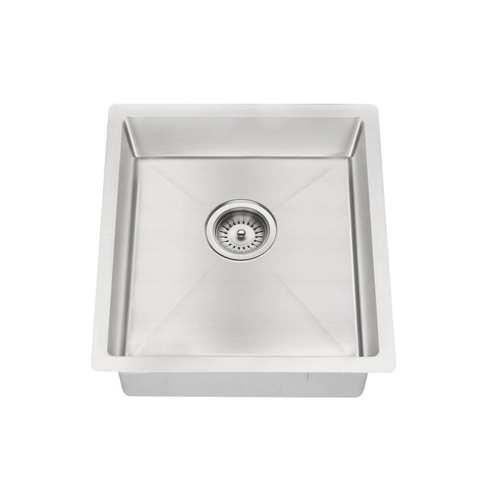 Meir Lavello Kitchen Sink - Single Bowl 450 x 450 - PVD Brushed Nickel-blue-leaf-bathware