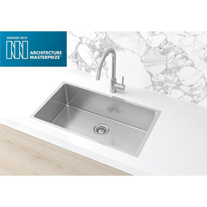 Meir Lavello Kitchen Sink - Single Bowl 760 x 440 - PVD Brushed Nickel-blue-leaf-bathware