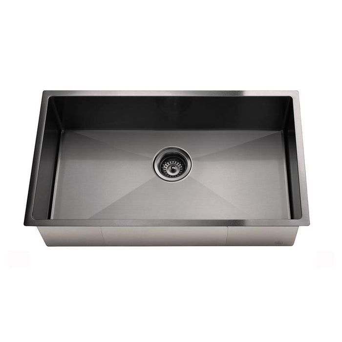 Meir Lavello Kitchen Sink - Single Bowl 760 x 440 - PVD Gunmetal Black-blue-leaf-bathware