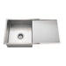 Meir Lavello Kitchen Sink - Single Bowl & Drainboard 840 x 440 - PVD Brushed Nickel-blue-leaf-bathware