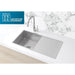 Meir Lavello Kitchen Sink - Single Bowl & Drainboard 840 x 440 - PVD Brushed Nickel-blue-leaf-bathware