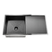 Meir Lavello Kitchen Sink - Single Bowl & Drainboard 840 x 440 - PVD Gunmetal Black-blue-leaf-bathware