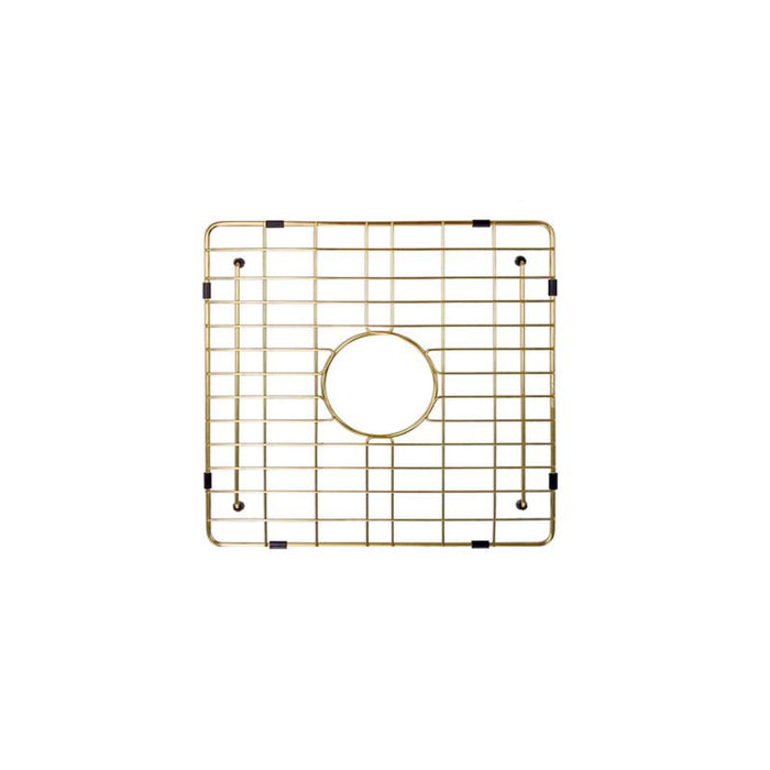 Meir Lavello Protection Grid for MKSP-S840440D - Brushed Bronze Gold-blue-leaf-bathware