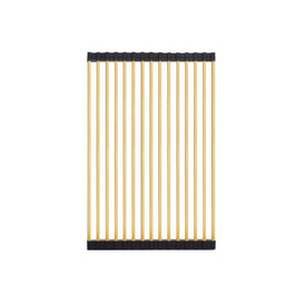 Meir Lavello Stainless Steel rolling mat protector - Brushed Bronze Gold-blue-leaf-bathware