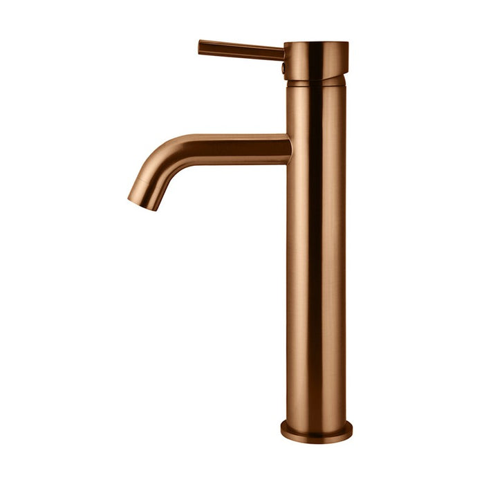 Meir Round Tall Basin Mixer Curved - Lustre Bronze