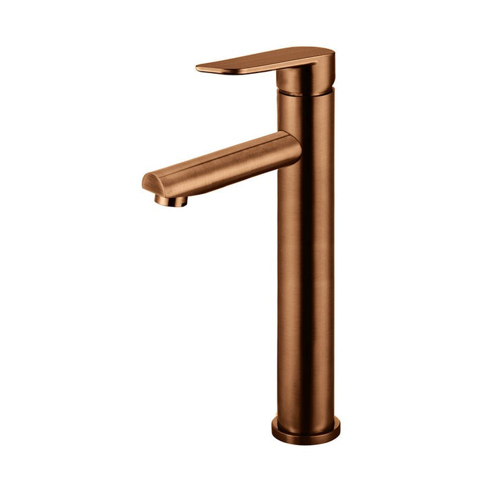 Meir Round Paddle Tall Basin Mixer - Lustre Bronze