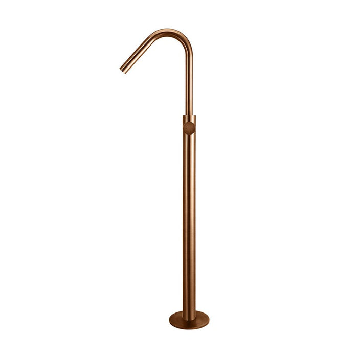 Meir Round Pinless Freestanding Bath Spout And Hand Shower - Lustre Bronze