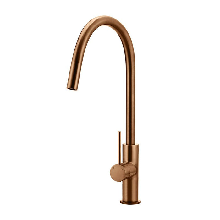 Meir Round Piccola Pull Out Kitchen Mixer Tap - Lustre Bronze