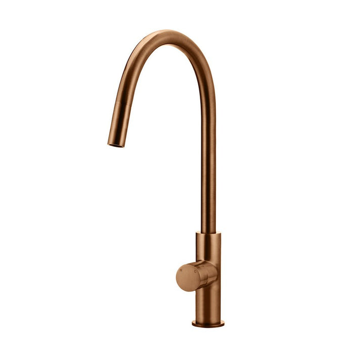 Meir Round Pinless Piccola Pull Out Kitchen Mixer Tap - Lustre Bronze