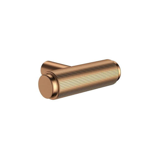 Meir Öppen T-Pull Cabinet Handle (Linear Knurled) - Lustre Bronze-blue-leaf-bathware