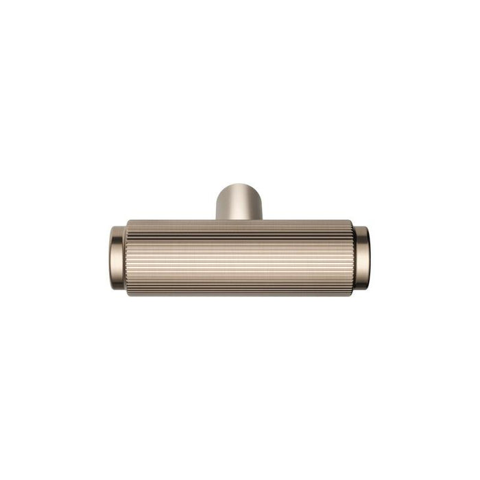 Meir Öppen T-Pull Cabinet Handle (Linear Knurled) - PVD Champagne-blue-leaf-bathware