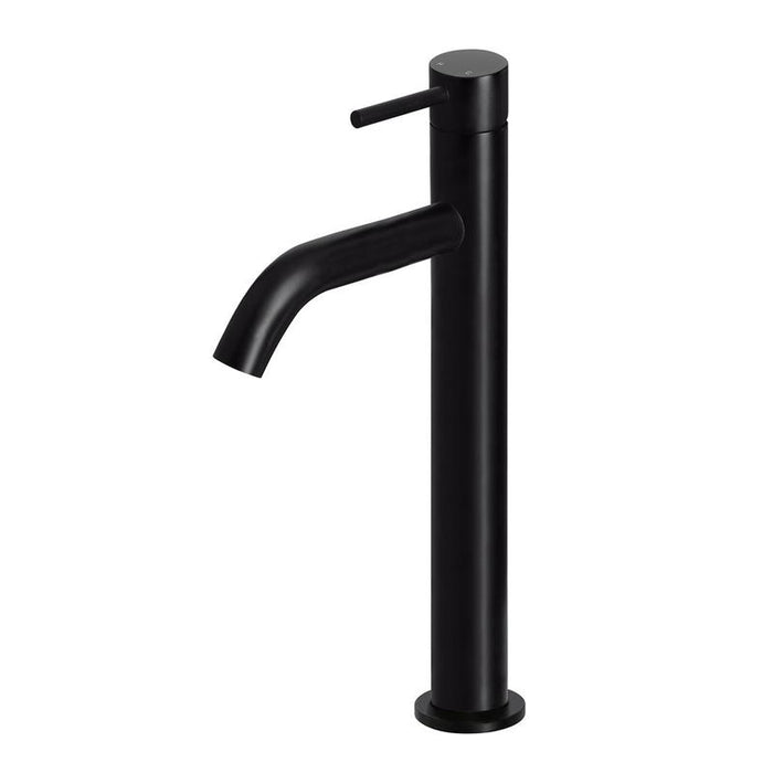 Meir Piccola Tall Basin Mixer Tap with 130mm Spout - Matte Black-blue-leaf-bathware