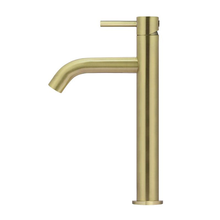 Meir Piccola Tall Basin Mixer Tap with 130mm Spout - PVD Tiger Bronze-blue-leaf-bathware