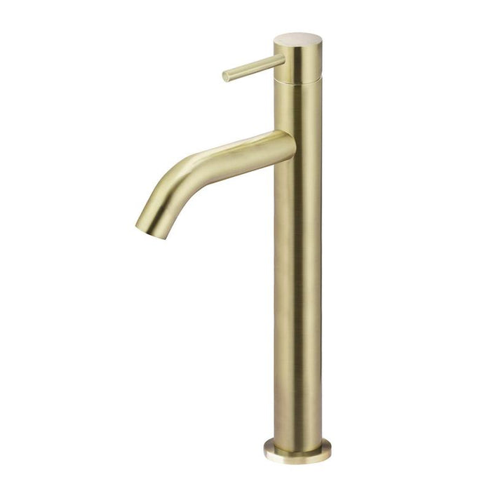 Meir Piccola Tall Basin Mixer Tap with 130mm Spout - PVD Tiger Bronze-blue-leaf-bathware