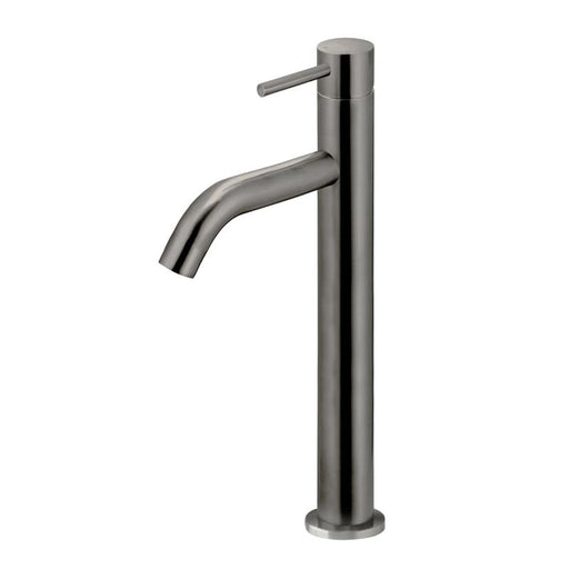 Meir Piccola Tall Basin Mixer Tap with 130mm Spout - Shadow Gunmetal-blue-leaf-bathware