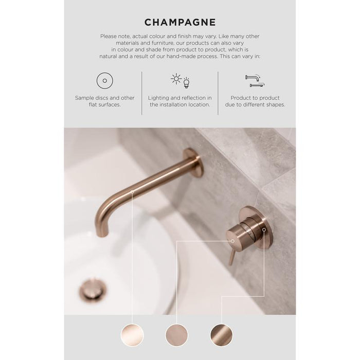 Meir Round Ceiling Shower Arm 300mm - Champagne-blue-leaf-bathware