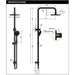 Meir Round Combination Shower Rail 200mm Rose, Three Function Hand Shower - Lustre Bronze-blue-leaf-bathware