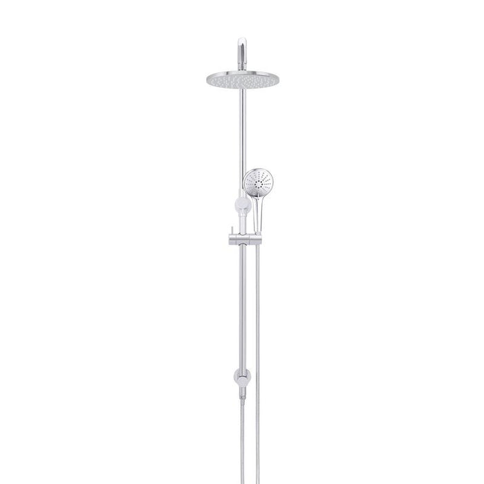 Meir Round Combination Shower Rail, 200mm Rose, Three-Function Hand Shower - Polished Chrome-blue-leaf-bathware