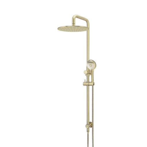 Meir Round Combination Shower Rail 300mm Rose, Three Function Hand Shower - PVD Tiger Bronze-blue-leaf-bathware