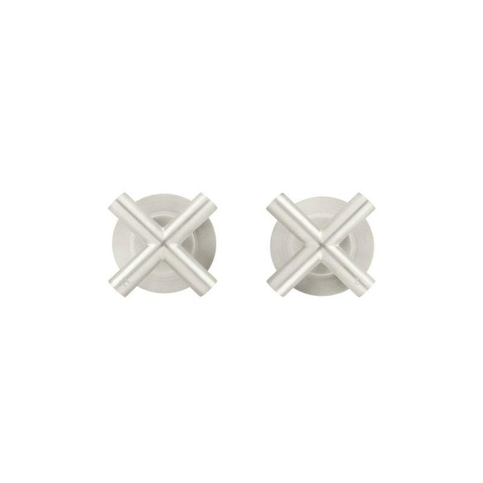 Meir Round Cross Handle Jumper Valve Wall Top Assemblies - PVD Brushed Nickel-blue-leaf-bathware