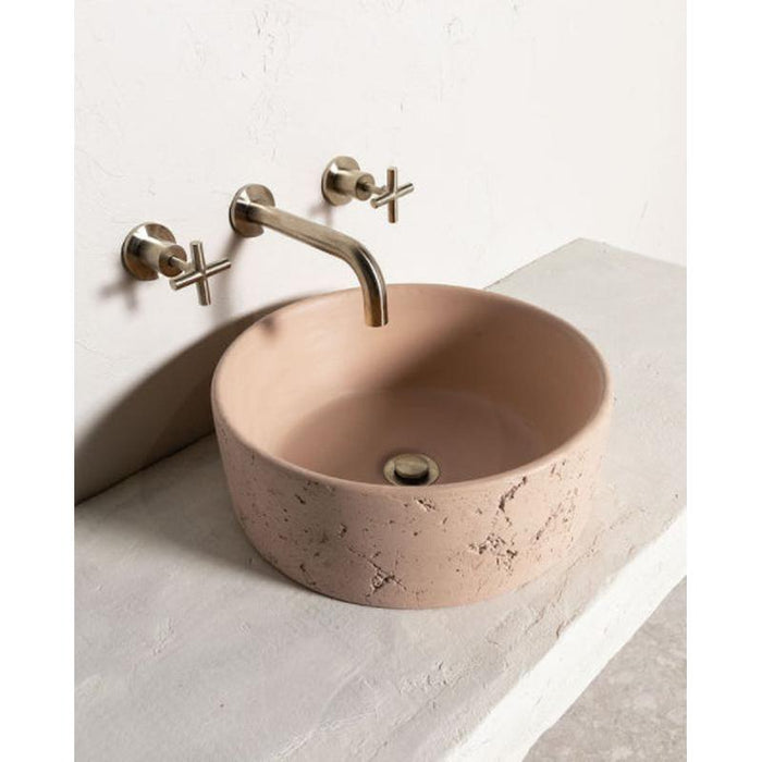 Meir Round Cross Handle Jumper Valve Wall Top Assemblies - PVD Brushed Nickel-blue-leaf-bathware