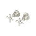 Meir Round Cross Handle Jumper Valve Wall Top Assemblies - PVD Brushed Nickel-blue-leaf-bathware