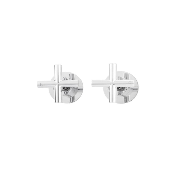 Meir Round Cross Handle Jumper Valve Wall Top Assemblies - Polished Chrome-blue-leaf-bathware