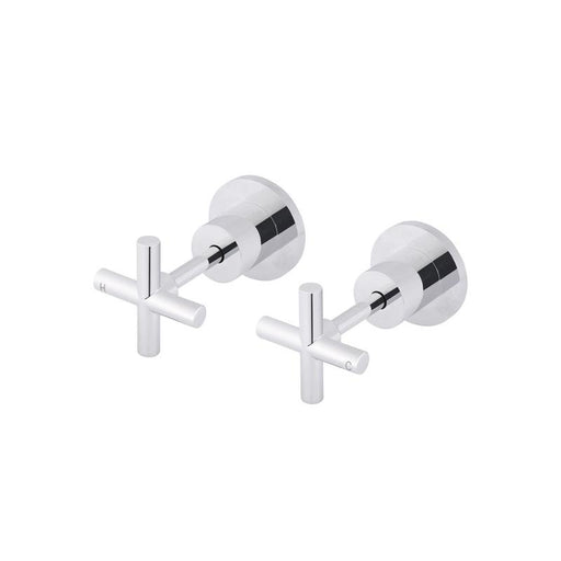 Meir Round Cross Handle Jumper Valve Wall Top Assemblies - Polished Chrome-blue-leaf-bathware