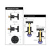 Meir Round Cross Handle Jumper Valve Wall Top Assemblies - Shadow Gun Metal-blue-leaf-bathware