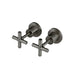 Meir Round Cross Handle Jumper Valve Wall Top Assemblies - Shadow Gunmetal-blue-leaf-bathware