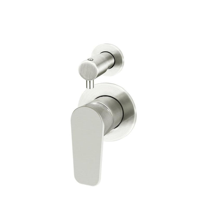 Meir Round Diverter Mixer Paddle Handle Trim Kit (In-wall Body Not Included) - PVD Brushed Nickel-blue-leaf-bathware