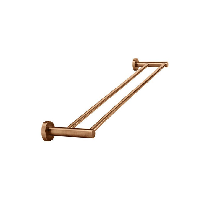 Meir Round Double Towel Rail 600mm - Lustre Bronze-MR01-R-PVDBZ-blue-leaf-bathware