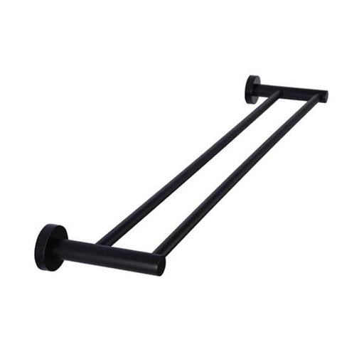 Meir Round Double Towel Rail 600mm - Matte Black-MR01-R-blue-leaf-bathware