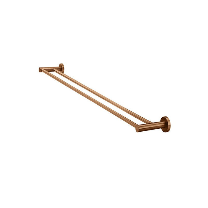 Meir Round Double Towel Rail 900mm - Lustre Bronze-MR01-R90-PVDBZ-blue-leaf-bathware