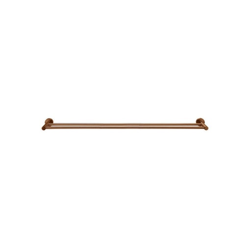 Meir Round Double Towel Rail 900mm - Lustre Bronze-MR01-R90-PVDBZ-blue-leaf-bathware