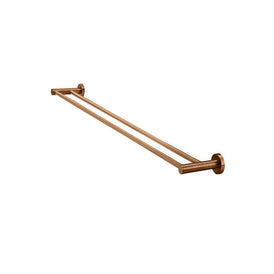 Meir Round Double Towel Rail 900mm - Lustre Bronze-blue-leaf-bathware
