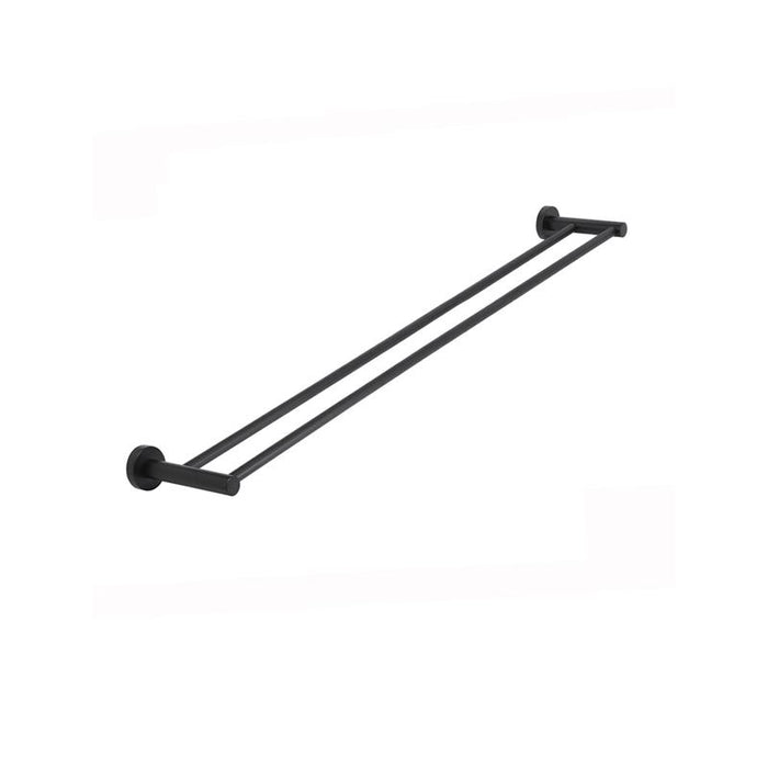 Meir Round Double Towel Rail 900mm - Matte Black-blue-leaf-bathware