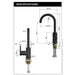 Meir Round Gooseneck Basin Mixer With Cold Start - Lustre Bronze-blue-leaf-bathware