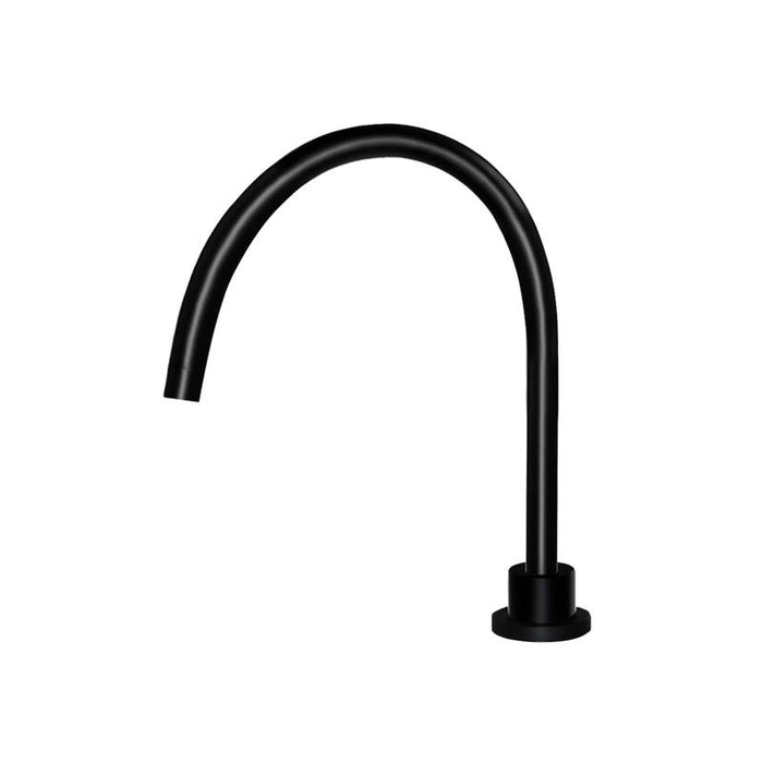 Meir Round Gooseneck High-Rise Swivel Hob Spout - Matte Black-blue-leaf-bathware