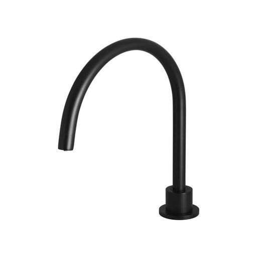 Meir Round Gooseneck High-Rise Swivel Hob Spout - Matte Black-blue-leaf-bathware