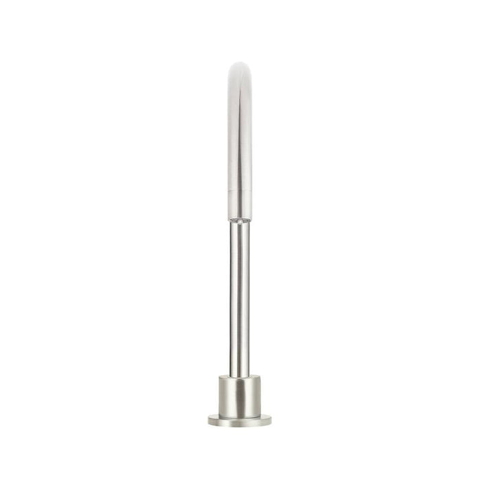 Meir Round Gooseneck High-Rise Swivel Hob Spout - PVD Brushed Nickel-blue-leaf-bathware
