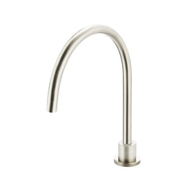 Meir Round Gooseneck High-Rise Swivel Hob Spout - PVD Brushed Nickel-blue-leaf-bathware