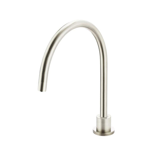 Meir Round Gooseneck High-Rise Swivel Hob Spout - PVD Brushed Nickel-blue-leaf-bathware