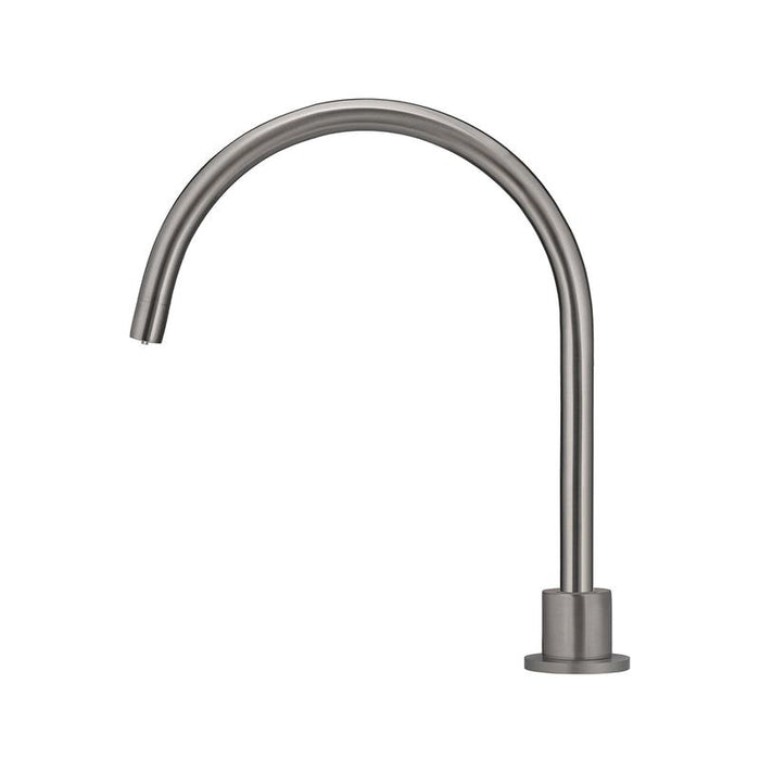Meir Round Gooseneck High-Rise Swivel Hob Spout - Shadow Gunmetal-blue-leaf-bathware