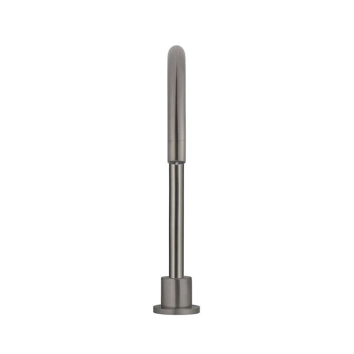 Meir Round Gooseneck High-Rise Swivel Hob Spout - Shadow Gunmetal-blue-leaf-bathware