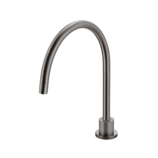 Meir Round Gooseneck High-Rise Swivel Hob Spout - Shadow Gunmetal-blue-leaf-bathware