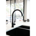 Meir Round Gooseneck Kitchen Mixer Tap - Matte Black-blue-leaf-bathware