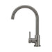 Meir Round Gooseneck Kitchen Mixer Tap - Shadow Gunmetal-blue-leaf-bathware